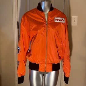 Forever 21 NASA orange bomber jacket